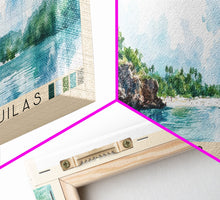 Carregar imagem no visualizador da galeria, Bahia de Las Aguilas, Dominican Republic Watercolor Beach Print, Vacation Gift, Dominican Republic Wall Art, Framed Canvas Print, Framed Beach Painting
