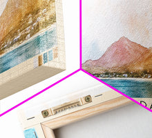 Load image into Gallery viewer, Barbuda, Antigua and Barbuda Watercolor Beach Print, Vacation Gift, Antigua and Barbuda Wall Art, Framed Canvas Print, Framed Beach Painting
