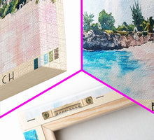 Load image into Gallery viewer, Bathsheba Beach, Barbados Watercolor Print, Vacation Gift, Barbados Wall Art, Beach Painting, Beach Decor, Large Wall Art, Wood Frame Art
