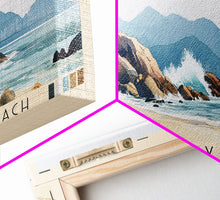 Load image into Gallery viewer, Big Wave Bay Beach, Hong Kong Watercolor Print, Vacation Gift, Hong Kong Wall Art, Beach Painting, Beach Decor, Large Wall Art, Wood Frame Art
