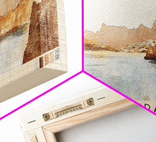 Carregar imagem no visualizador da galeria, Cabrera, Spain Watercolor Beach Print, Vacation Gift, Spain Wall Art, Framed Canvas Print, Framed Beach Painting
