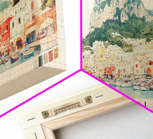 Load image into Gallery viewer, Capri, Italy Watercolor Beach Print, Vacation Gift, Italy Wall Art, Beach Painting, Beach Decor, Beach Painting
