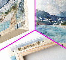 Load image into Gallery viewer, Captain&#39;s Bay, Anguila Watercolor Print, Vacation Gift, Anguila Wall Art, Beach Painting, Beach Decor, Large Wall Art, Wood Frame Art
