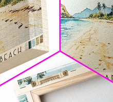 Load image into Gallery viewer, Cast Away Island Beach, Fiji Watercolor Print, Vacation Gift, Fiji Wall Art, Beach Painting, Beach Decor, Large Wall Art, Wood Frame Art
