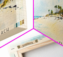 Cargar imagen en el visor de la galería, Chill Island Beach, Bahamas Watercolor Beach Print, Vacation Gift, Bahamas Wall Art, Framed Canvas Print, Framed Beach Painting
