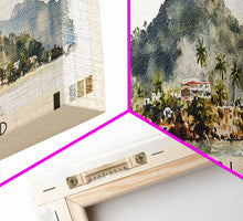 Cargar imagen en el visor de la galería, Cockburn Town Beach, Turks and Caicos Watercolor Beach Print, Vacation Gift, Turks and Caicos Wall Art, Framed Canvas Print, Framed Beach Painting
