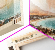 Load image into Gallery viewer, Coffee Bay, South Africa Watercolor Print, Vacation Gift, South Africa Wall Art, Beach Painting, Beach Decor, Large Wall Art, Wood Frame Art
