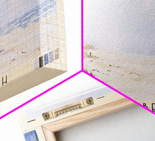 Load image into Gallery viewer, Coligny Beach, South Carolina Watercolor Print, Vacation Gift, South Carolina Wall Art, Beach Painting, Beach Decor, Large Wall Art, Wood Frame Art
