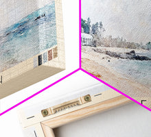 Load image into Gallery viewer, Dover Beach, Barbados Watercolor Beach Print, Vacation Gift, Barbados Wall Art, Framed Canvas Print, Framed Beach Painting
