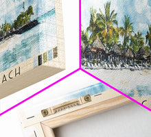 Load image into Gallery viewer, Flic en Flac Beach, Mauritius Watercolor Beach Print, Vacation Gift, Mauritius Wall Art, Beach Painting, Beach Decor, Beach Painting
