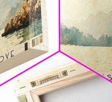 Load image into Gallery viewer, Frenchman’s Cove, Jamaica Watercolor Print, Vacation Gift, Jamaica Wall Art, Beach Painting, Beach Decor, Large Wall Art, Wood Frame Art
