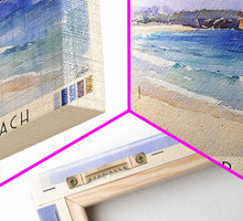 Load image into Gallery viewer, Freshwater Beach, Australia Watercolor Beach Print, Vacation Gift, Australia Wall Art, Framed Canvas Print, Framed Beach Painting
