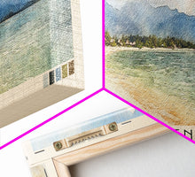 Load image into Gallery viewer, Gili Meno, Indonesia Watercolor Print, Vacation Gift, Indonesia Wall Art, Beach Painting, Beach Decor, Large Wall Art, Wood Frame Art
