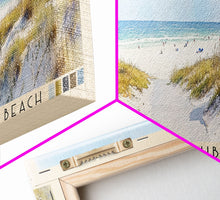 Cargar imagen en el visor de la galería, Gulf Shores Public Beach, Alabama Watercolor Print, Vacation Gift, Alabama Wall Art, Beach Painting, Beach Decor, Large Wall Art, Wood Frame Art
