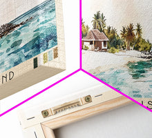 Cargar imagen en el visor de la galería, Vaadhoo Island, Maldives Watercolor Print, Vacation Gift, Maldives Wall Art, Beach Painting, Beach Decor, Large Wall Art, Wood Frame Art
