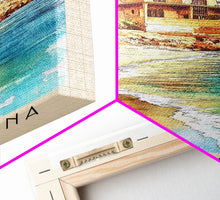Load image into Gallery viewer, Ain Sokhna, Egypt Watercolor Print, Vacation Gift, Egypt Wall Art, Beach Painting, Beach Decor, Large Wall Art, Wood Frame Art
