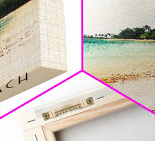 Load image into Gallery viewer, Aroa Beach, Cook Islands Watercolor Print, Vacation Gift, Cook Islands Wall Art, Beach Painting, Beach Decor, Large Wall Art, Wood Frame Art
