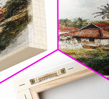 Load image into Gallery viewer, Bali, Indonesia Watercolor Print, Vacation Gift, Indonesia Wall Art, Beach Painting, Beach Decor, Large Wall Art, Wood Frame Art
