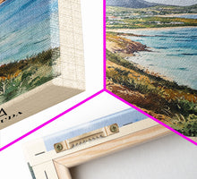 Load image into Gallery viewer, Barbuda, Antigua and Barbuda Watercolor Beach Print, Vacation Gift, Antigua and Barbuda Wall Art, Framed Canvas Print, Framed Beach Painting
