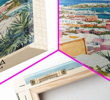 Load image into Gallery viewer, Bermuda, United Kingdom Watercolor Beach Print, Vacation Gift, United Kingdom Wall Art, Framed Canvas Print, Framed Beach Painting
