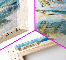 Carregar imagem no visualizador da galeria, Burwood Beach, Jamaica Watercolor Beach Print, Vacation Gift, Jamaica Wall Art, Framed Canvas Print, Framed Beach Painting
