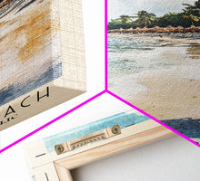 Carregar imagem no visualizador da galeria, Bávaro Beach, Dominican Republic Watercolor Beach Print, Vacation Gift, Dominican Republic Wall Art, Framed Canvas Print, Framed Beach Painting
