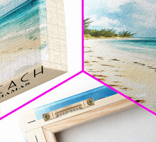 Carregar imagem no visualizador da galeria, Cabbage Beach, Paradise Island, Bahamas Watercolor Beach Print, Vacation Gift, Paradise Island, Bahamas Wall Art, Framed Canvas Print, Framed Beach Painting
