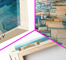 Carregar imagem no visualizador da galeria, Cape May, New Jersey Watercolor Beach Print, Vacation Gift, New Jersey Wall Art, Framed Canvas Print, Framed Beach Painting
