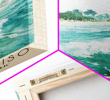 Cargar imagen en el visor de la galería, Cayo Paraiso, Dominican Republic Watercolor Beach Print, Vacation Gift, Dominican Republic Wall Art, Framed Canvas Print, Framed Beach Painting
