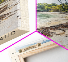 Load image into Gallery viewer, Coiba Island, Panamá Watercolor Beach Print, Vacation Gift, Panamá Wall Art, Framed Canvas Print, Framed Beach Painting
