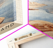 Load image into Gallery viewer, Damas Island, Chile Watercolor Beach Print, Vacation Gift, Chile Wall Art, Framed Canvas Print, Framed Beach Painting
