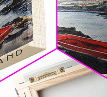 Carregar imagem no visualizador da galeria, Faial Island, Portugal Watercolor Beach Print, Vacation Gift, Portugal Wall Art, Framed Canvas Print, Framed Beach Painting
