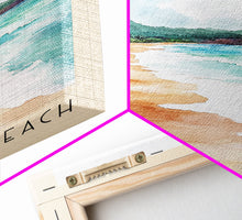 Cargar imagen en el visor de la galería, Flamenco Beach, Puerto Rico Watercolor Beach Print, Vacation Gift, Puerto Rico Wall Art, Framed Canvas Print, Framed Beach Painting

