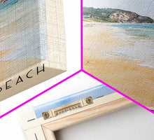 Load image into Gallery viewer, Freshwater Beach, Australia Watercolor Beach Print, Vacation Gift, Australia Wall Art, Framed Canvas Print, Framed Beach Painting
