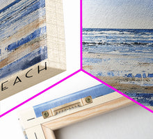 Load image into Gallery viewer, Álftanes Beach, Iceland Watercolor Print, Vacation Gift, Iceland Wall Art, Beach Painting, Beach Decor, Large Wall Art, Wood Frame Art
