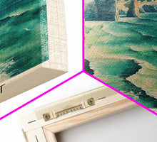 Load image into Gallery viewer, Étretat, France Watercolor Print, Vacation Gift, France Wall Art, Beach Painting, Beach Decor, Large Wall Art, Wood Frame Art
