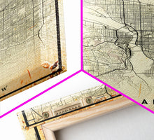 Load image into Gallery viewer, Portland Oregon Street Map, Framed Canvas Art, Oregon United States Road Map Wall Art, Office Wall Art, Portland Wall Decor for Office
