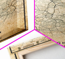 Cargar imagen en el visor de la galería, Birmingham UK map print poster or framed canvas, England map print poster canvas, UK city map print poster canvas, Vintage Travel Art
