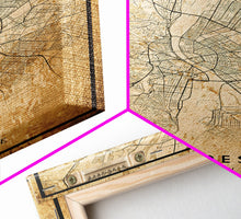 Carregar imagem no visualizador da galeria, Budapest Hungary map print poster or framed canvas, Budapest map print poster canvas, Budapest map print poster canvas, Vintage Travel Art
