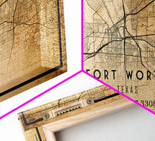 Load image into Gallery viewer, Fort Worth map print poster or framed canvas, Texas map print poster canvas, Fort Worth city map print poster canvas, Panther City
