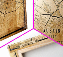 Carregar imagem no visualizador da galeria, Austin Map Print Canvas or Poster, Texas Map Art, Texas Map Print, Vintage Austin Texas Map Framed Art, Retro / Distressed Office Art
