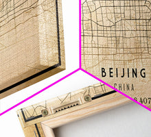 Cargar imagen en el visor de la galería, Beijing China map print poster or framed canvas, Beijing map print poster canvas, Beijing city map print poster canvas, Vintage Travel Art
