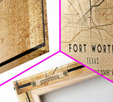 Load image into Gallery viewer, Fort Worth Panoramic map print poster or framed canvas, Texas map print poster canvas, Fort Worth city map print poster canvas, Panther City

