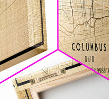 Load image into Gallery viewer, Columbus Panoramic vintage map print poster or framed canvas, Ohio map print poster canvas, Columbus city map print poster canvas
