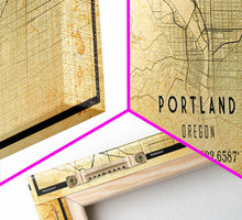 Load image into Gallery viewer, Panoramic Portland Oregon Street Map, Framed Canvas Art, Oregon United States Road Map Wall Art, Office Wall Art, Wall Decor for Office

