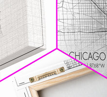 Cargar imagen en el visor de la galería, Chicago Street Map, Illinois Map, Map Print, Modern Art, Wall Art, Canvas Art, Apartment Décor, Housewarming Gift, Dorm Wall Art, Office Art
