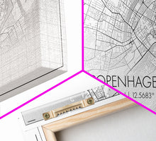 Load image into Gallery viewer, Copenhagen Street Map, Denmark Map, Map Print, Minimalist Art, Wall Art, Canvas Art, Modern Room Décor, RV Wall Décor, Gift For Pilot
