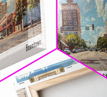Carregar imagem no visualizador da galeria, Beaumont Texas Panoramic Painting, Watercolor Framed Canvas Print, Scenic City Art, Travel Poster, Wall Hanging, Living Room Art, Gift Idea
