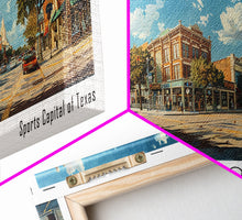 Carregar imagem no visualizador da galeria, Round Rock Texas Panoramic Print, Elegant Framed Canvas Print, Travel Poster Art, Living Room Decor, Home Wall Art
