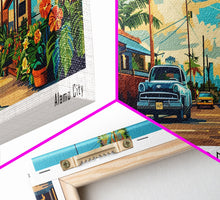 Load image into Gallery viewer, San Antonio Texas Panoramic Wall Art, Mid Century Modern Framed Canvas Print, Retro Pop Art Travel Poster, Home Decor
